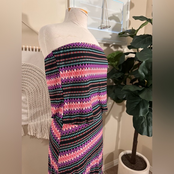 Cache Patterned Drop Waist Maxi Dress size Small - Picture 2 of 5